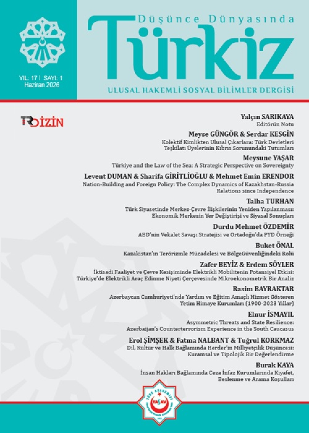 Cilt: 17, No: 1 (Haziran 2026)